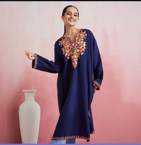 Woollen Kashmiri Embroidery Aari Work Pheran