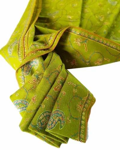 Rectangle Party Wear Pashmina Embroidered Woolen Stole