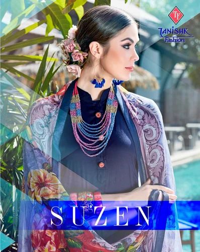 Silk Cotton Semi-Stitched Suits