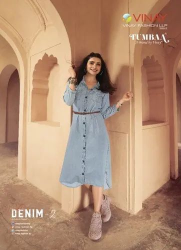 Fancy Denim Kurti, Size: M,L,XL,2XL