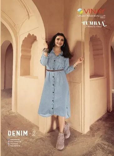 Cotton Kurtis Fancy Denim Kurti