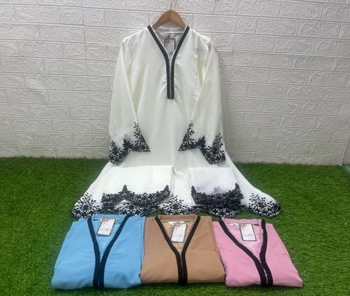 Ladies Readymade Suit, Embroidery, Georgette