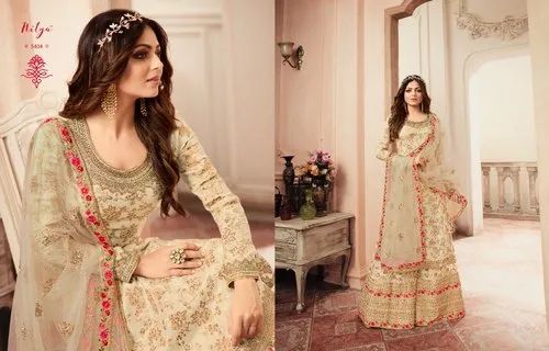Unstitch Chanderi Lt Nitya Suit, Machine Wash