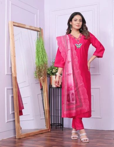 Latest Designer Silk Work Kurti Set