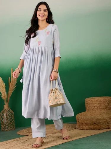 Latest Muslin Silk Kurti Set