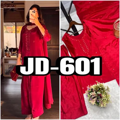 Festive Wear Ladies Silk Salwar Suit, Stitched