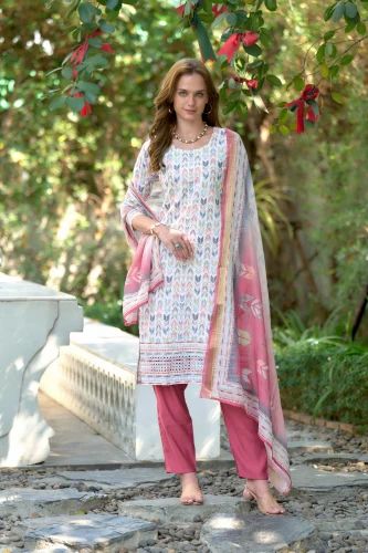 Stitched Printed Ladies Suit, Cotton