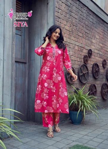 Straight Roman Silk Kurti
