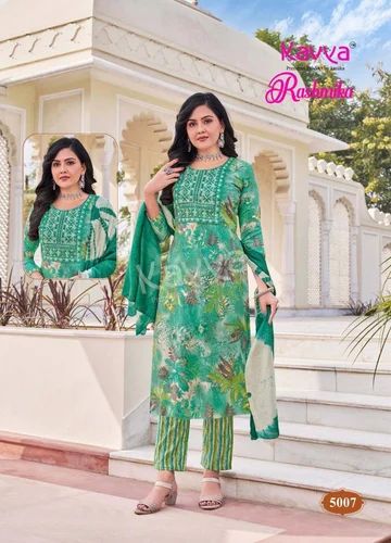 Green Rayon Straight Kurti