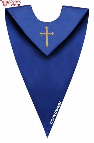 Satin Blue Choir V Stole