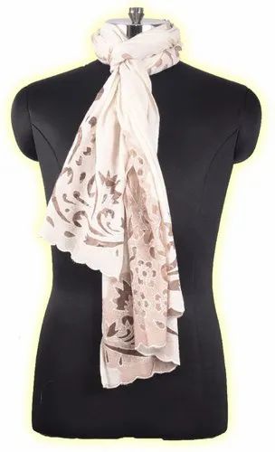 Cashmere Cutwork Lace Stole Laser Cut