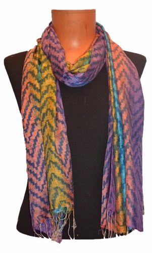 Wool Printed Zig Zag Design Stole