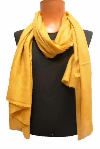Yellow Silk Pashmina Jacquard Stole