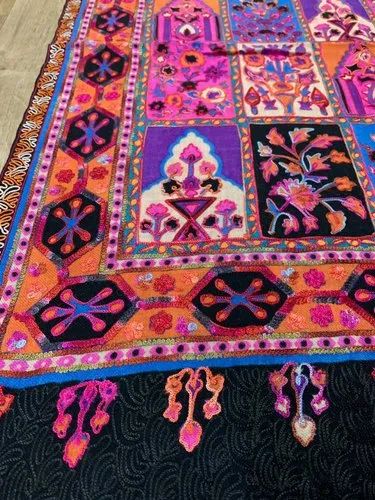 Kshitiz Textiles Rectangular Pashmina Fine Wool Embroidery Stole