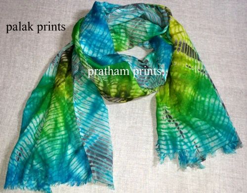 WOOL SILK Multicolor Tie And Dye Stole