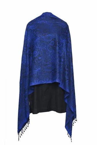 Blue Party Wear Viscose Weaved Stole