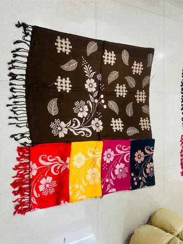Printed Satin Discharge Nug Stole