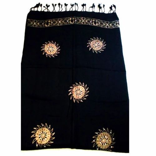 Black Cotton Pashmina Stole