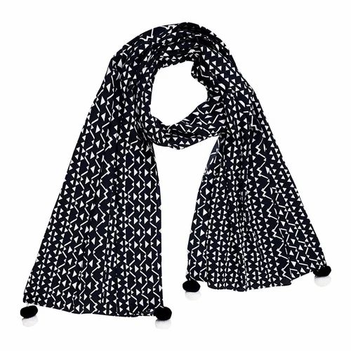 Chiffon Black Cotton Checks Stoles
