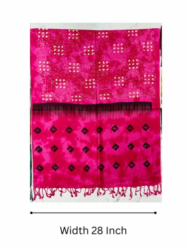 Pink Cotton Rayon Printed Ladies Stole