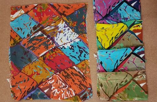 Multicolor Awadh Handloom 190Gm Viscose Satin Printed Stole