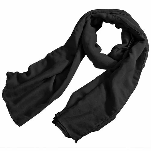 Casual Wear Plain Black Cotton Stole
