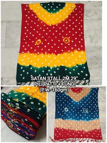 Satin stall dupatta Pili patti + Fundi