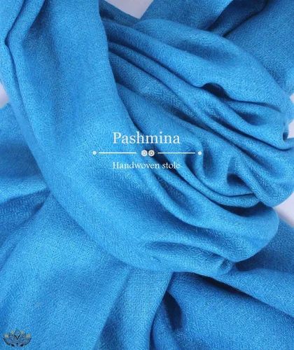 Blue Pure Pashmina Handwoven Stole