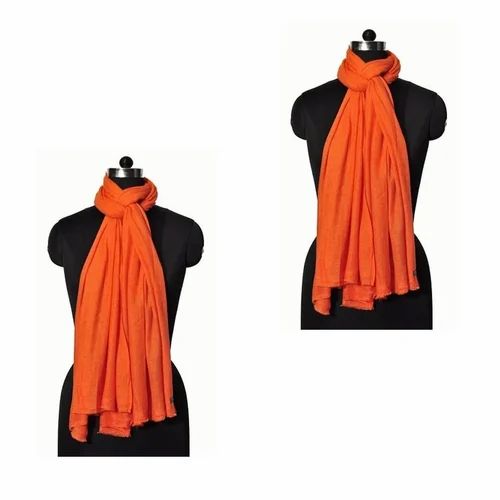 Cotton Red Wool Nylon Plain Stole