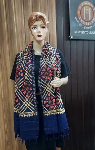 Wool Multicolor Kashmiri Embroidered Stoles