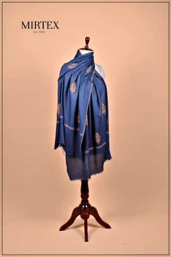 Kashmiri Merino Wool Stole Hand Embroidered with Large Motifs (70x200 cm)