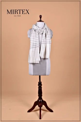 Silk Wool Check Stole