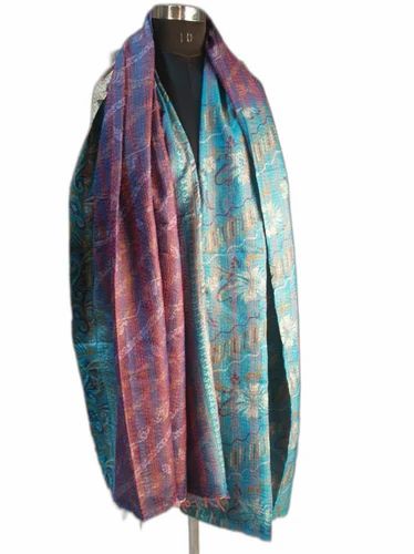 Bangali Silk Kantha Scarf, Stole - Hand Work