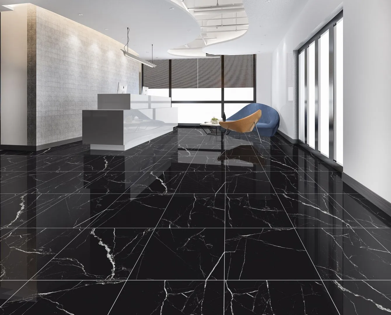 High-Quality Erica Volcano Black Modern Kitchen Tiles for School Use – Indian Manufacturer