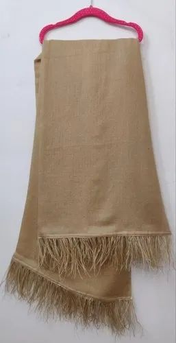 Woolen Brown 2side Ostrich Feather Stole