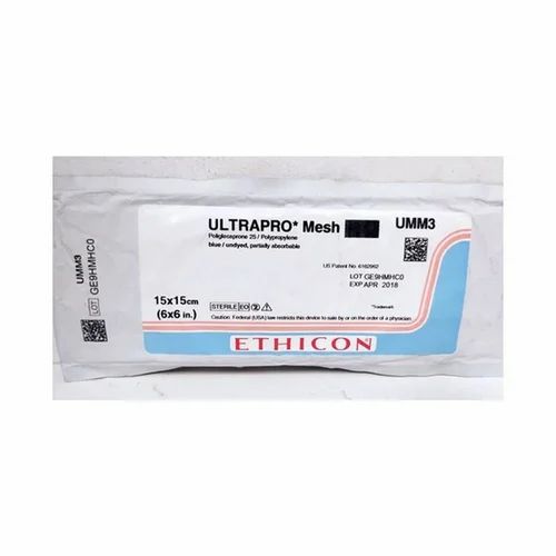 White Polypropylene (PP) Ethicon Ultra Pro MEsh 6 cm x 11 cm REF: UMS3