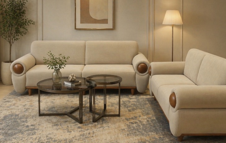 Modern Fabric Sofa Set