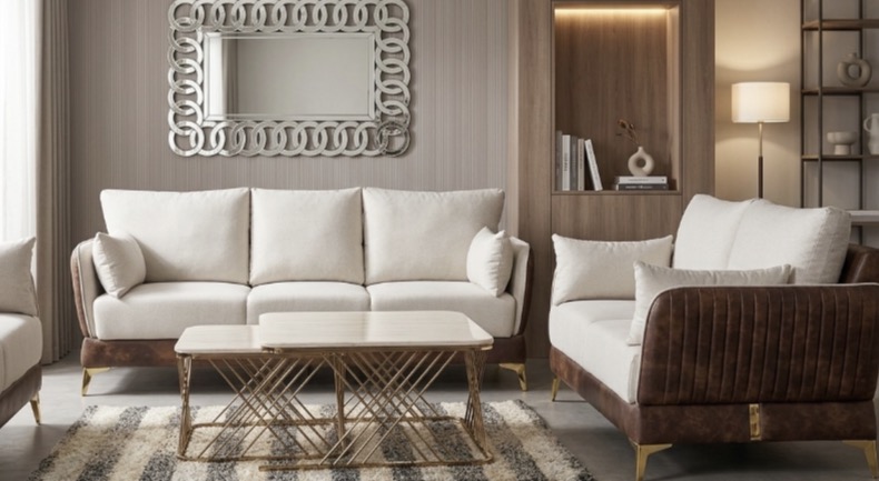 Modern Two-Tone Sofa Set