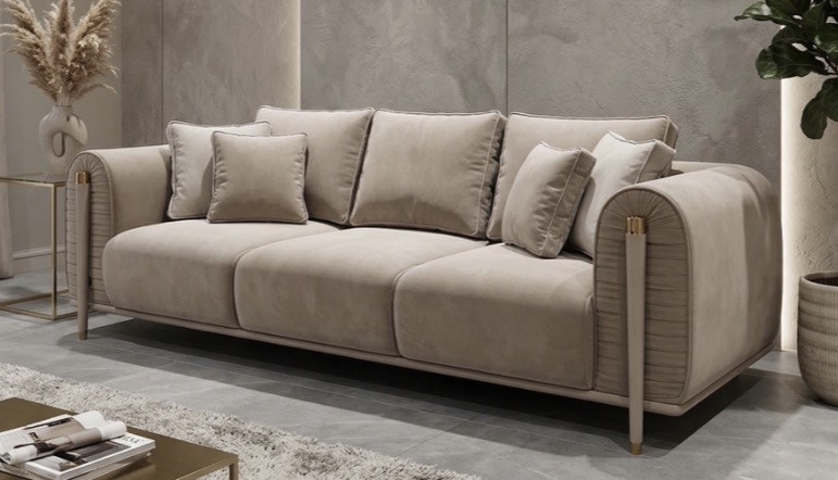 Modern Indian Velvet 3-Seater