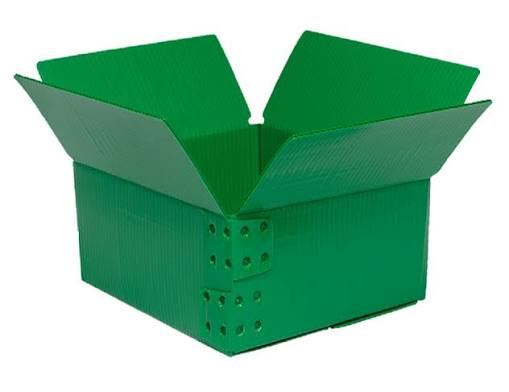 Plastic Green Corrugated Box
