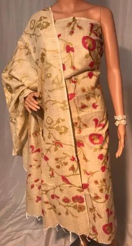 Pure Linen By Cotton Printed Kurti 2.5 Mtrs ,Dupatta 2.5 Mtrs (No Bottom)