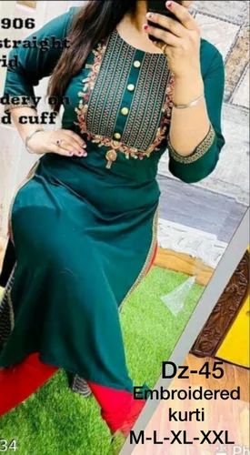 Embroidered Straight Kurti