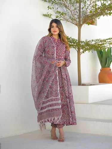 Ladies Readymade Suit, Cotton, Hand Work