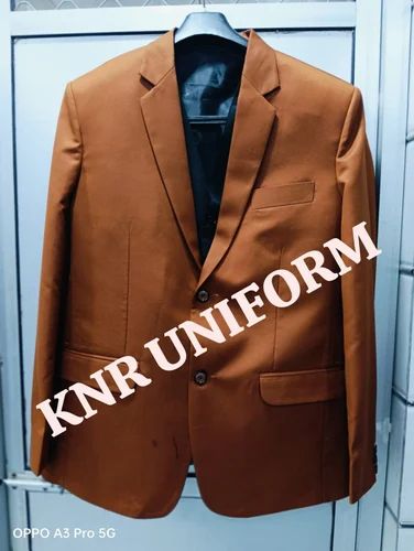 Double Breasted Mens Formal Coat Blazer, Brown