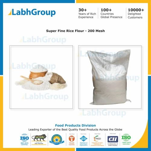 Super Fine Rice Flour - 200 Mesh Ultra Fine Powder - Labh Group, Packaging Size: 50 Kg