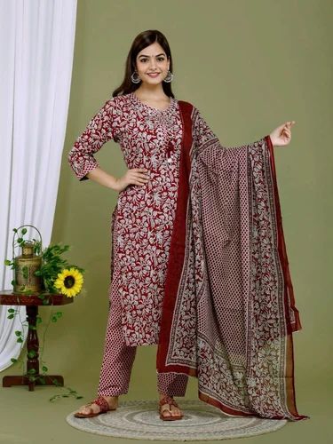 Cotton Printed Suit Three Pieces