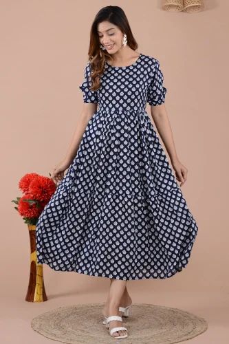 Anarkali Rayon Printed Long Gown Kurti