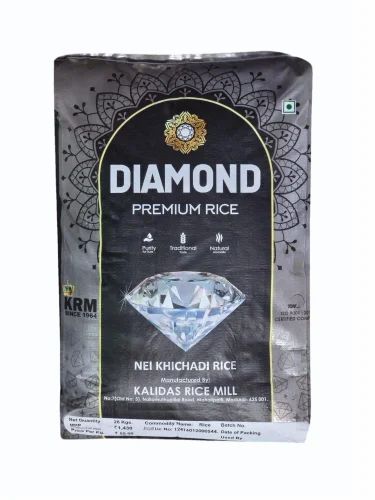 White 26Kg Diamond Premium NEI Khichadi Rice, HDPE Bag