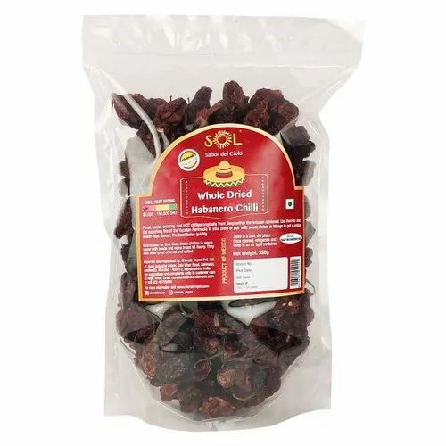 Sol Whole Dried Habanero Chilies With Stem, 350g