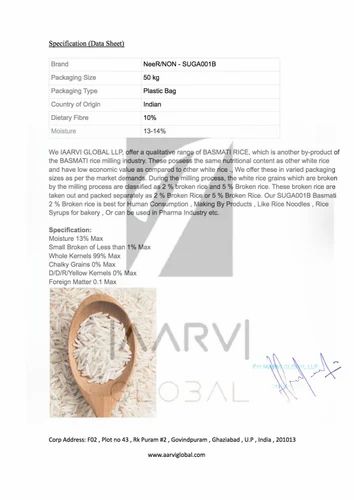 White Parboiled Long Grain Basmati Rice, Bag